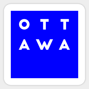 Ottawa | Blue square, white letters | Canada Sticker